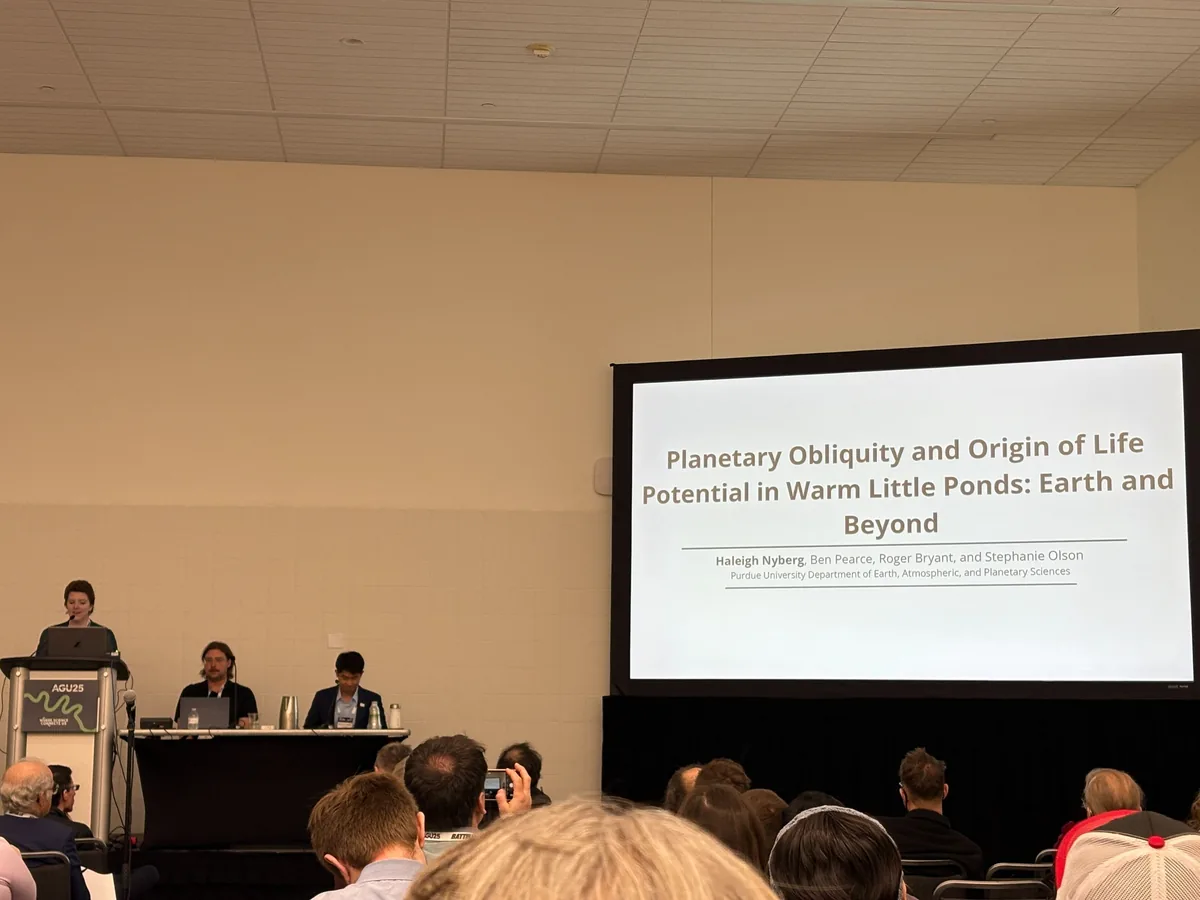 Haleigh presenting at AGU 2025