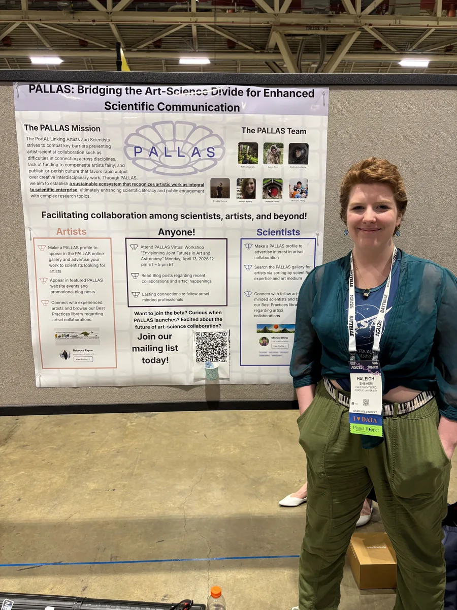 Haleigh presenting the PALLAS poster at AGU 2025